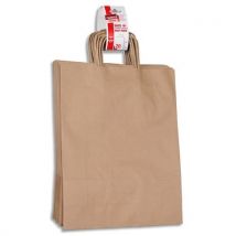 Paquet de 20 sacs à anse torsadée GPV - kraft brun - 100gr/m² - Format 41x32x12cm (M) - FSC-M