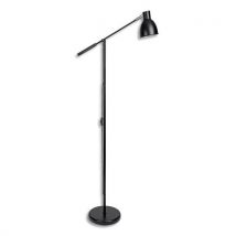 Lampadaire liseuse Maul - Culot E27 - Inclinable/orientable - Livrée sans ampoule - noir mat et métal argenté