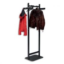 Porte-manteaux Maul Maulsalsa - en métal thermolaqué - noir mat - 1 tringle et 8+2 crochets - 60 x 173 x 43 cm