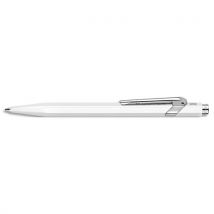 Stylo bille Caran d'Ache 849 CLASSIC - rétractable - en aluminium - Corps hexagonal blanc, encre bleue