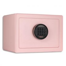 Coffre Phoenix DREAM - Rose pastel - électronique - 15,5litres - 24x34x19cm - 7,5kg - serrure et affiche Led
