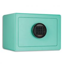 Coffre Phoenix DREAM - Menthe pastel - électronique - 15,5litres - 24x34x19cm - 7,5kg - serrure et affiche Led