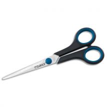Ciseaux en acier inoxydable de 18 cm Dahle - Poignées rembourrées en caoutchouc souple - Coloris noir