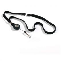 Tour de cou Durable, lacet textile avec enrouleur pour porte-badge