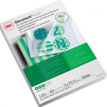 Paquet de 100 pochettes de plastification brillantes GBC - format A3 2x175 microns