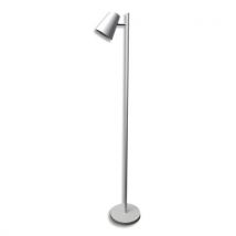 Lampadaire led Unilux Spoty finition blanc mat - Tête orientable - 30 000h, 3000K - H 160 cm, Base diamètre 25 cm