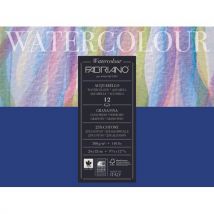 Bloc Fabriano Watercolour - 12 feuilles 24x32 cm - Papier blanc grain fin 300g - Idéal pour aquarelle
