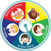 Roue des émotions simplifiée Oz International - 25 cm - Un outil pour verbaliser et partager ses émotions