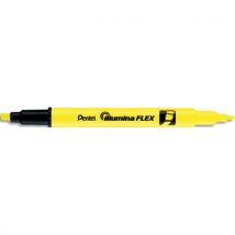 Surligneur Pentel Illumina Flex bi-pointe 2.5/4.2mm, coloris jaune