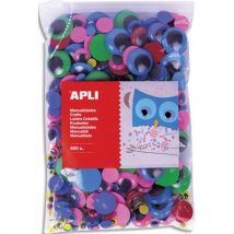 Sachet de 600 yeux adhésifs Apli Kids couleurs assorties