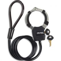 Street Cuff T Câble acier tressé Master Lock 1m x diamètre 8 mm avec menotte noir - Lot de 4