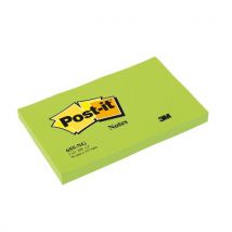 Lot de 6 blocs repositionnables de 100 feuilles Post-it, format 7,6 x 12,7 cm, couleur Vert Néon