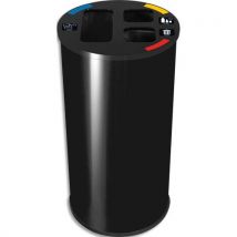 Collecteur 60L tri sélectif Probbax - 3 compartiments - noir