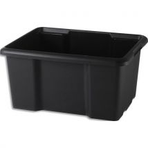 Bac de rangement noir superposable empilable Sundis France matière recyclée 15L 38xh19,5x29cm