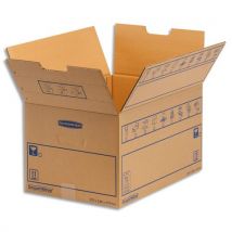 Caisse déménagement Fellowes Smoothmove C-FLUTE Standard 39L carton ondulé très résistant 100% recyclable - Lot de 10