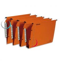 Dossiers suspendus Esselte LMG - pour armoire - kraft orange 240g - fond 15 - bouton pression - Paquet de 25