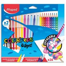 Combo pack Color Peps Maped OOPS. 12 feutres coloriage dont 2 effaceurs+12 crayons de couleurs avec gomme
