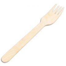Sachet de 100 Fourchettes Huhtamaki en bois 160 mm - certifié FSC