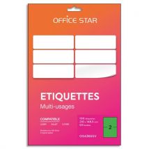 Boîte de 100 étiquettes adhésives multiusage format A5 210x148mm Office Star, planche A4, coloris vert