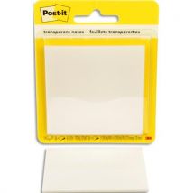 Bloc de 36 feuilles repositionnables Post-it, format 73 mm x 73 mm, notes transparentes, sous blister