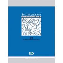 Cahier Conquérant - Piqûre 24 x 32 cm - 96 pages - grands carreaux - Lot de 10