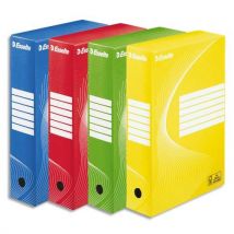 Boîte à archives Esselte Boxy en carton ondulé - dos de 8 cm - coloris assortis - lot de 10