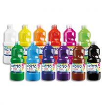 Gouache liquide - pack de 8 x 1 litre - Giotto - couleur assorties