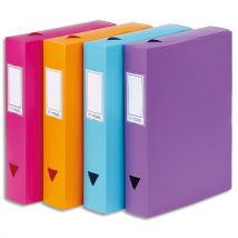 Boite de classement Classdoc en polypropylène 8/10ème - dos 6 cm - coloris assortis - Lot de 8