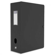 Boîte de classement Memphis en polypropylène 7/10e - 24 x 32 cm - dos 10 cm - noir - Lot de 4
