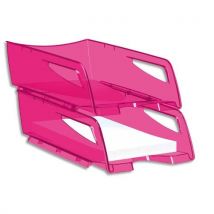 Corbeille à courrier maxi Cep Happy - 25x10,1x34 cm - rose indien - Lot de 6