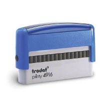 Tampon Trodat 4916 personnalisable - utilisation bureau - format 70x10 mm - bleu