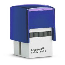 Tampon Trodat 4922 personnalisable - utilisation bureau - format 20x20 mm - bleu