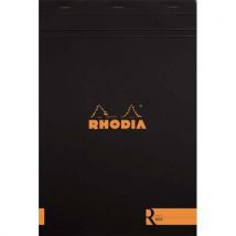 Bloc de bureau R by Rhodia - couverture noire - 21 x 29,7 cm - 70 feuilles ligné
