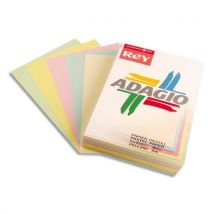 Papier couleur Rey Adagio - coloris pastels assortis - A4 - 160 g - Ramette Papier de 250 feuilles