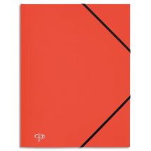 Chemise 3 rabats et élastique 1er prix - polypropylène 4/10e - 24 x 32 cm - rouge