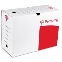 Boîte à archives 1er prix - dos de 15 cm - en carton ondulé - kraft blanc - Lot de 25