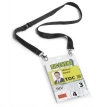 Porte badge format A6 Durable - avec lacet textile noir - boîte de 10