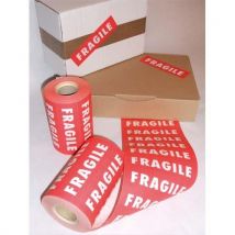 Etiquettes imprimées "FRAGILE" Techmay Logetic - format 150x42,5 mm - rouleau de 1000