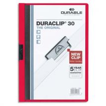 Chemise de présentation à clip Duraclip A4 - capacité 30 feuilles - coloris rouge