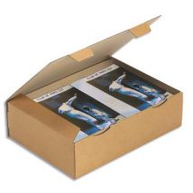 Boîte postale brune d'expédition en carton - 43 x 30 x 12 cm - pour cadre, jeux, tableaux - Lot de 50