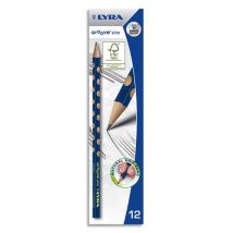 Crayons graphite triangulaires Lyra Groove Slim avec grip zone pour gauchers et droitiers mine HB - Lot de 12