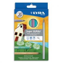 Etui de 12 crayons de couleur Super Ferby - coloris métalliques assortis