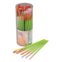 Boîte de 72 pinceaux synthétiques La Française des Couleurs 3 tailles assorties