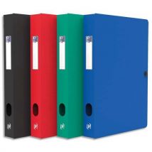 Boîte de classement Oxford Memphis - 24x32cm - en polypropylène 7/10e - Dos 4cm - Coloris assortis - Lot de 12