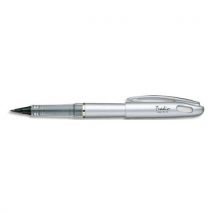 Stylo feutre Pentel à plume rechargeable - encre liquide noire - corps décor gris alu - Tradio