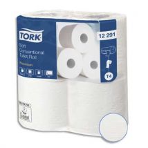 Papier toilette Tork Premium - 12291- 2 plis - 198 feuilles - pure ouate - colis de 48 rouleaux - pour TORK T4