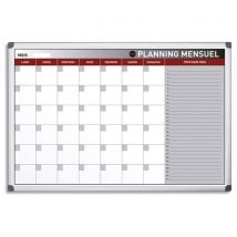 Tableau planning mensuel perpétuel Bi-Office magnétique - 90 x 60 cm