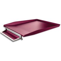 Corbeille à courrier avec plumier Leitz Style - en ABS et zinc - grenat