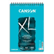 Bloc de 30 feuilles de papier dessin Canson XL Aquarelle - papier blanc sans acide- grain fin - 300g - A4