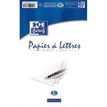 Bloc de 50 feuilles de papier à lettres Oxford - 80g - ligné - 14,8x21 cm